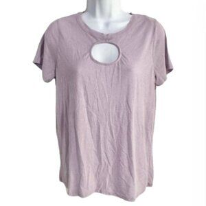 Chaser Lilac Purple Short Sleeve Cut Out Crewneck T-Shirt Size Small NWT